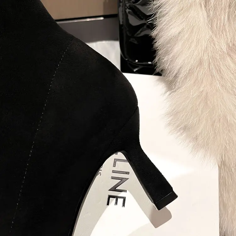 Women's Stiletto Ankle Boots - Pointed Toe, Stretch Velvet 5004 (16)