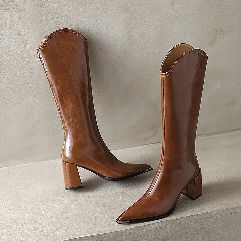 Women's Leather Knee-High Winter Boots 8cm Heel (9).jpg