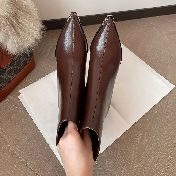 Women's Stiletto Ankle Boots - Pointed Toe, Stretch Velvet 5039 (24)