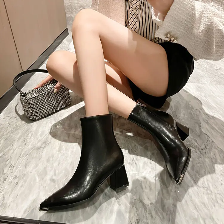 Women's Stiletto Ankle Boots - Pointed Toe, Stretch Velvet 5039 (7)