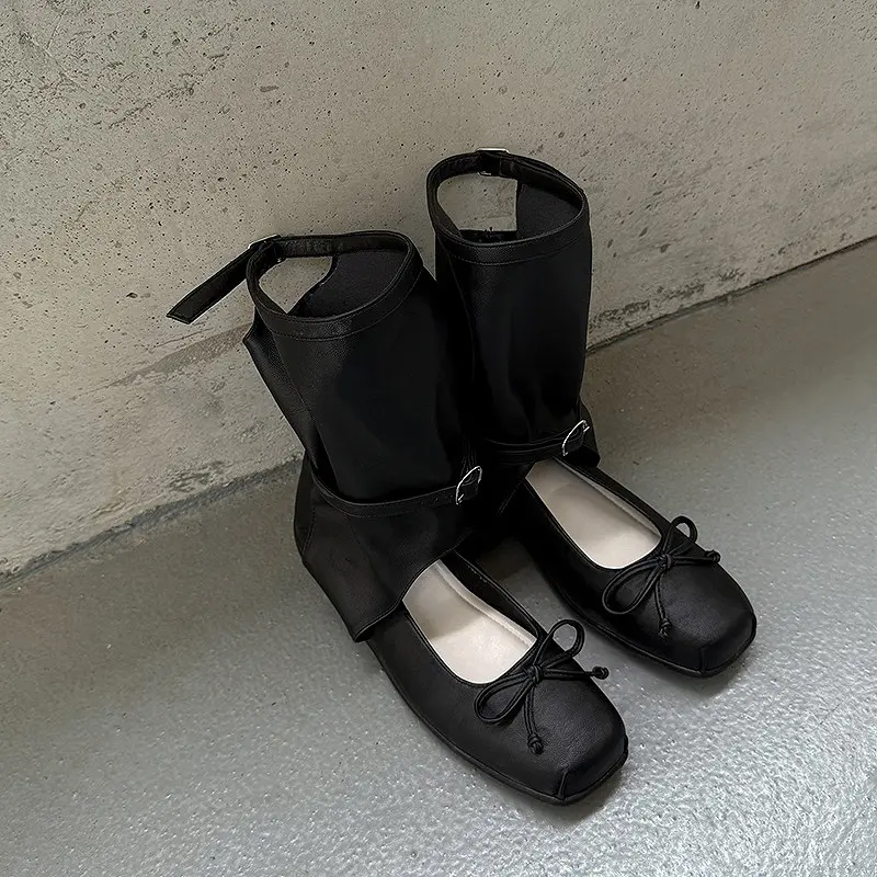 2025 Custom Ballet Wedge Heel Mid-Calf Buckle Boots (8).jpg