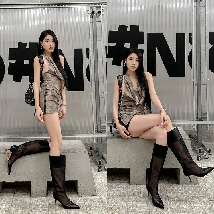 OEM Mesh Knee-High Summer Boots with 6