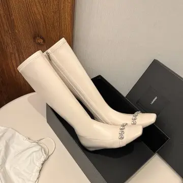 Custom Fleece-Lined Rhinestone Tall Boots: Wedge Heel, Anti-Slip