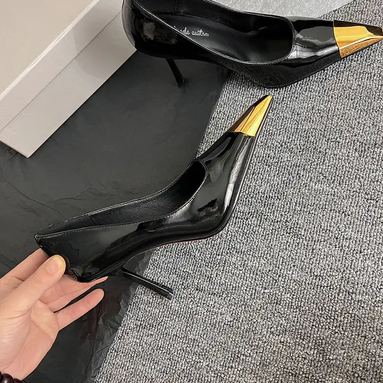 Luxury Handmade Black Court Shoes for Women 7cm Heels (9).jpg