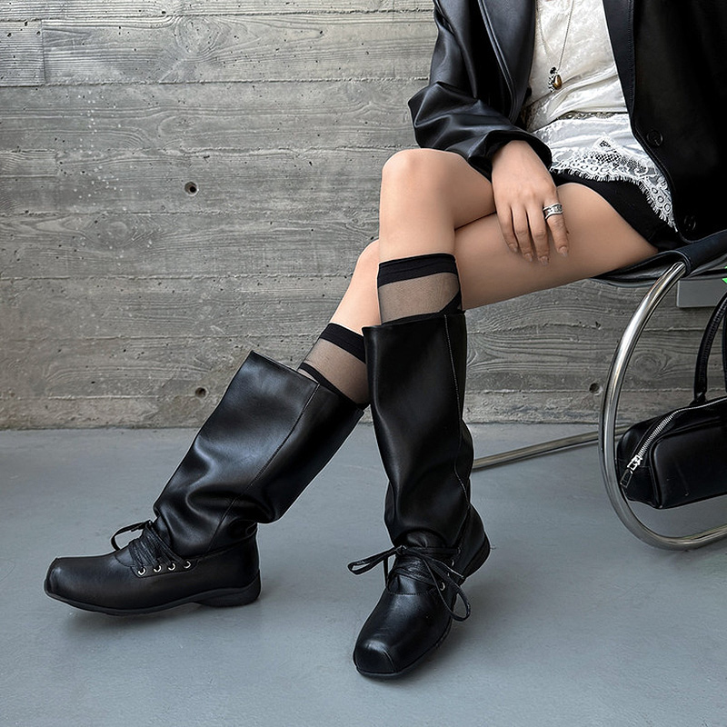 Q.L Codex Brown Leather Western Mid-Calf Pull-On Boots (4).jpg