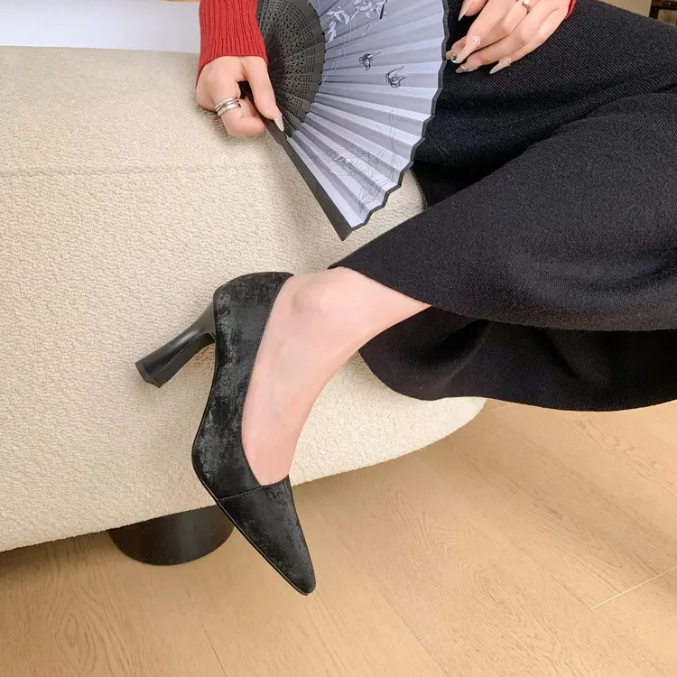 Apricot Korea Style Women's Pumps Genuine Leather Slip-Ons (21).jpg