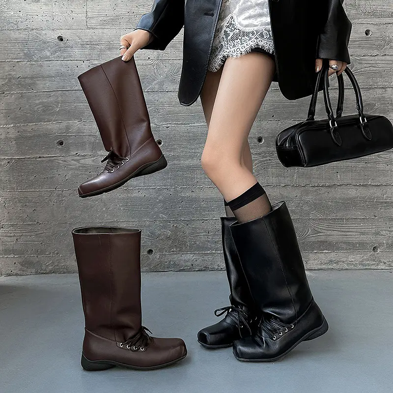 Q.L Codex Brown Leather Western Mid-Calf Pull-On Boots (18).jpg