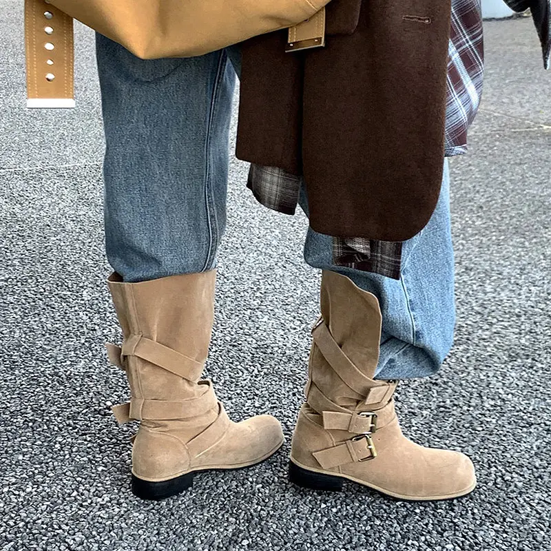 Q.L Codex Brown Suede Western Mid-Calf Boots (5).jpg