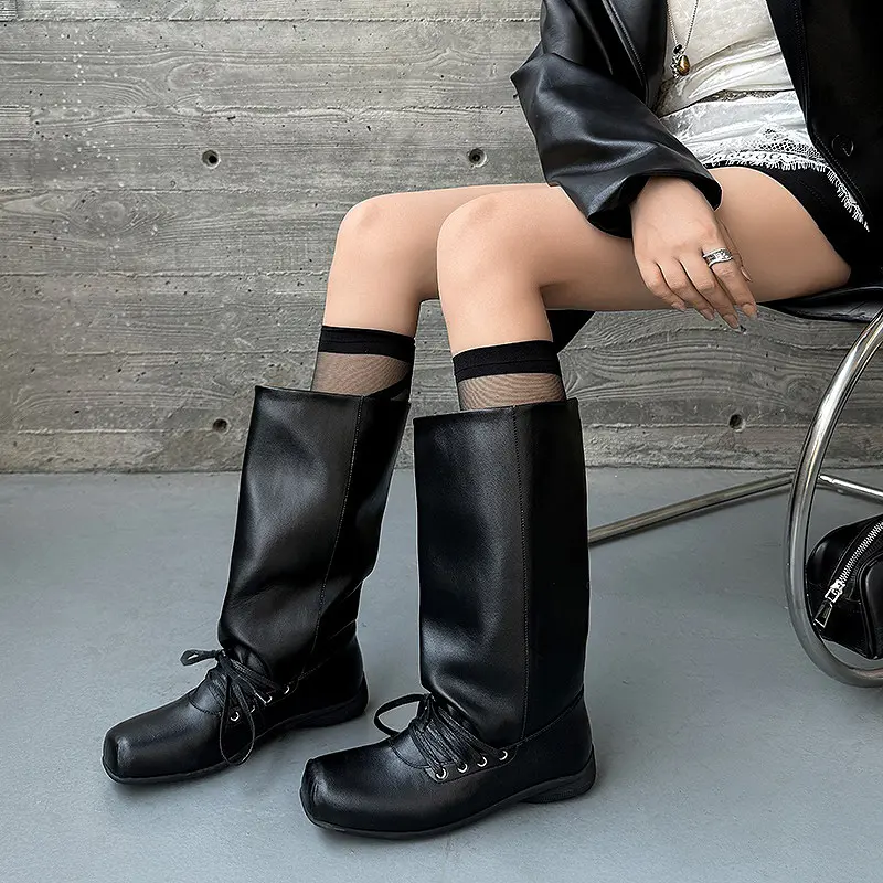 Q.L Codex Brown Leather Western Mid-Calf Pull-On Boots (15).jpg