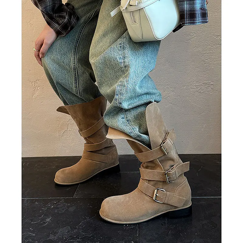 Q.L Codex Brown Suede Western Mid-Calf Boots (12).jpg