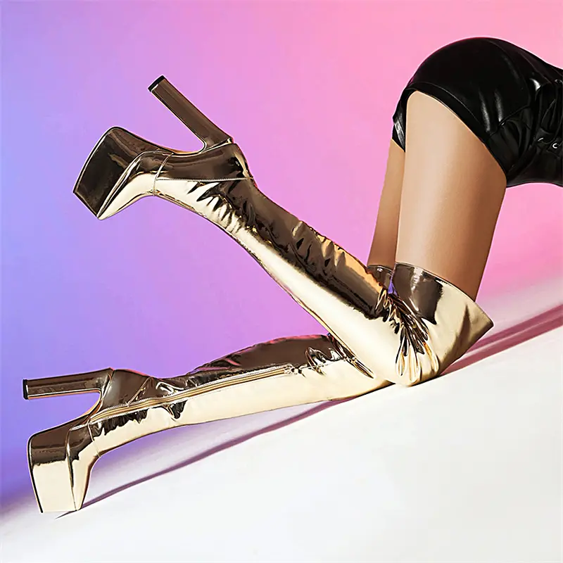 Gothic Extreme 15.5cm Heel Platform Over the Knee Stripper Shoes (6).jpg