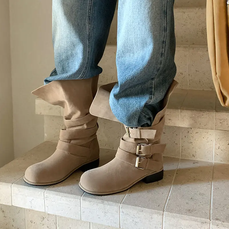 Q.L Codex Brown Suede Western Mid-Calf Boots (14).jpg