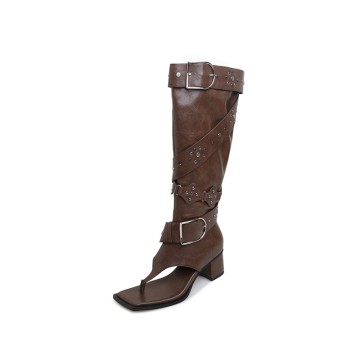 Women’s Sexy All season Knee-High Boots with open Toe