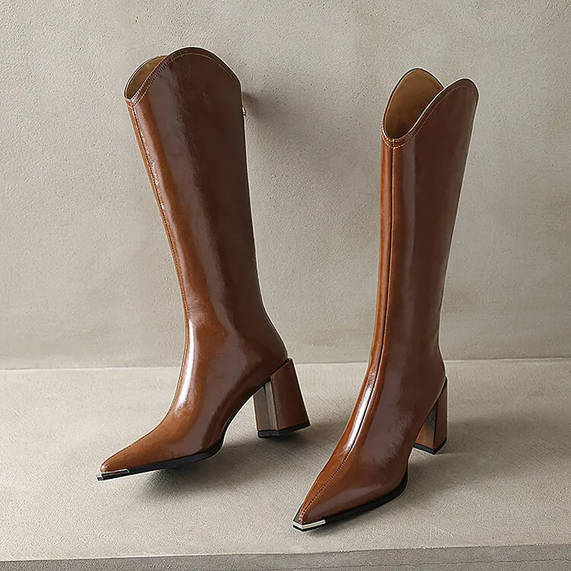 Women's Leather Knee-High Winter Boots 8cm Heel (8).jpg