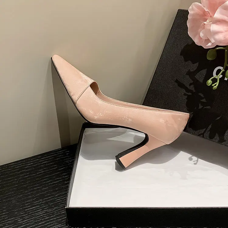 Apricot Korea Style Women's Pumps Genuine Leather Slip-Ons (2).jpg