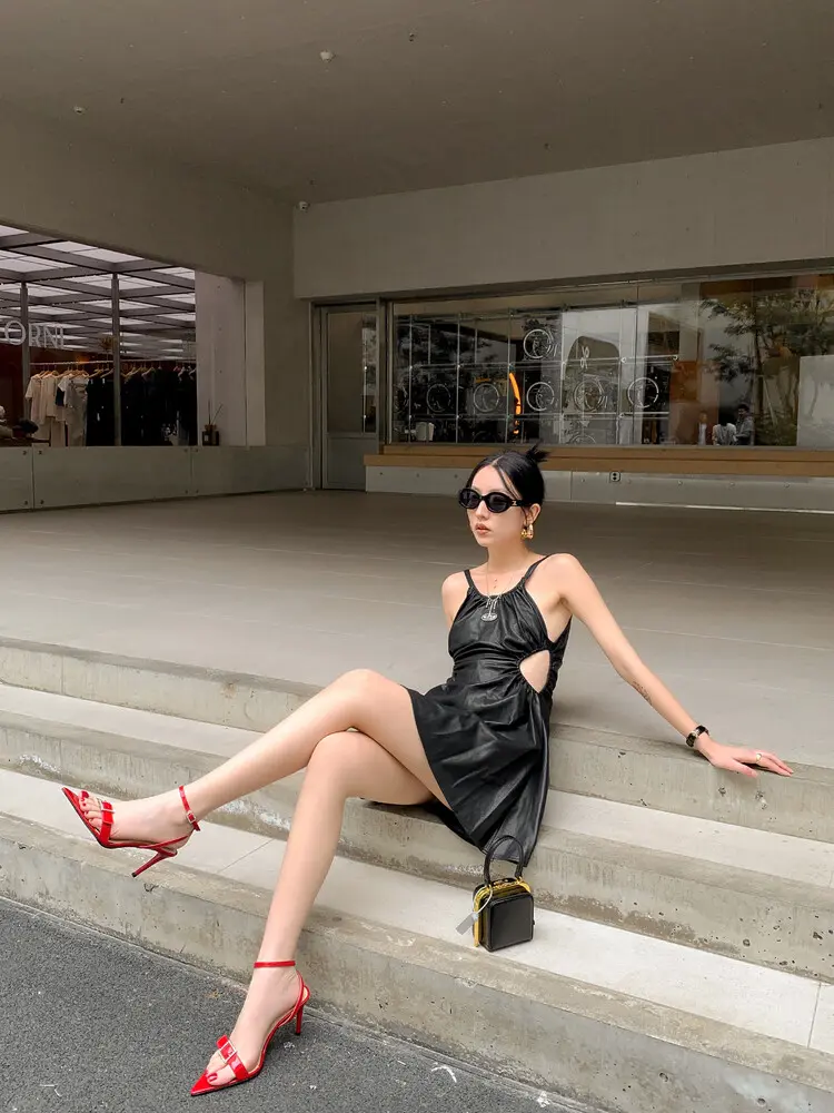 Women's 8cm stiletto pointed-toe sheepskin sandals  (8)