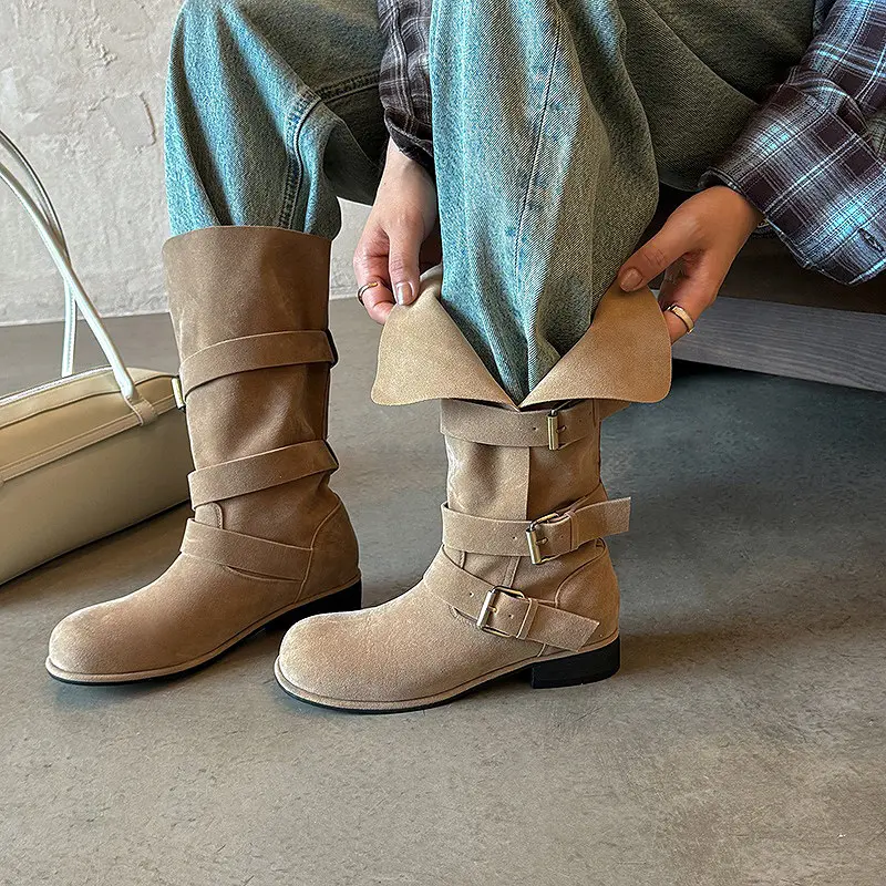 Q.L Codex Brown Suede Western Mid-Calf Boots (10).jpg