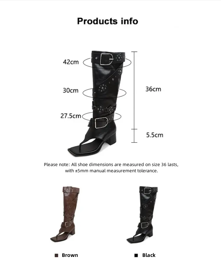 Women’s Sexy All season Knee-High Boots with open Toe 7718 (15)