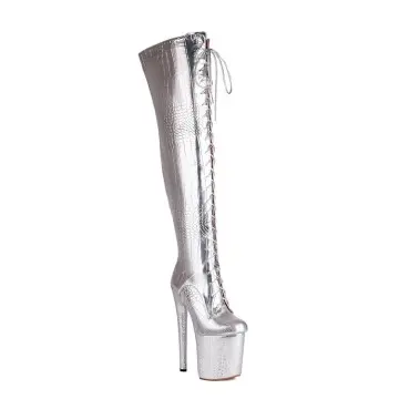 20CM Extreme Heel Over-The-Knee Boots for Pole Dance, Catwalk