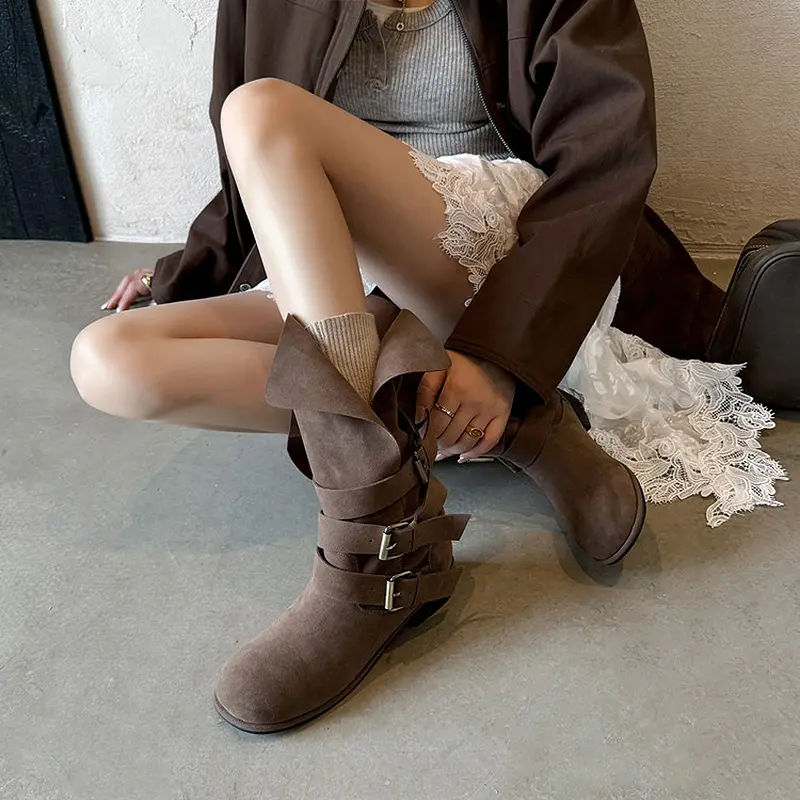 Q.L Codex Brown Suede Western Mid-Calf Boots (16).jpg