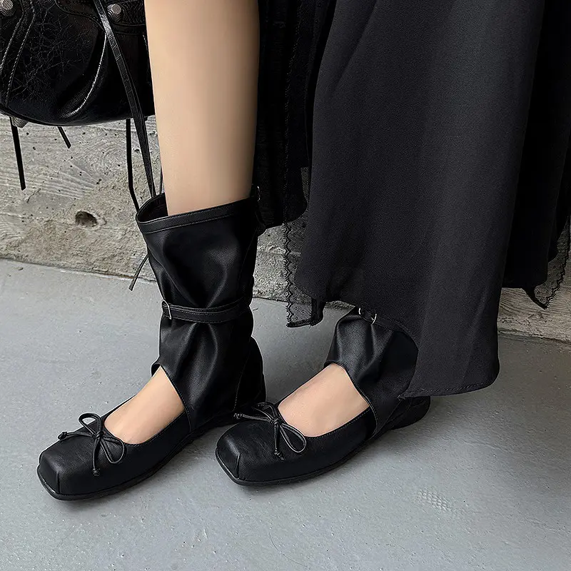 2025 Custom Ballet Wedge Heel Mid-Calf Buckle Boots (7).jpg