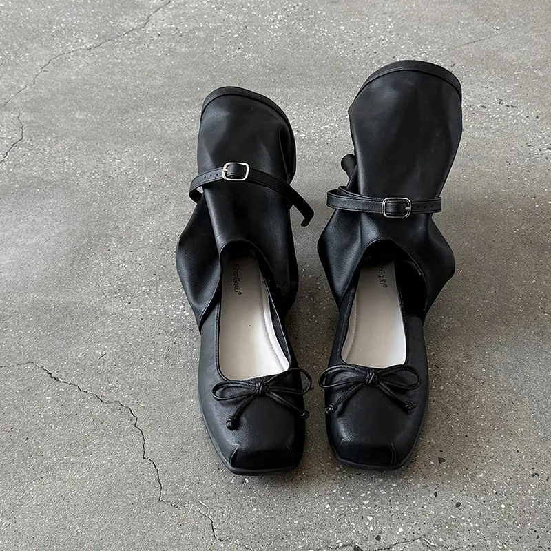 2025 Custom Ballet Wedge Heel Mid-Calf Buckle Boots (1).jpg