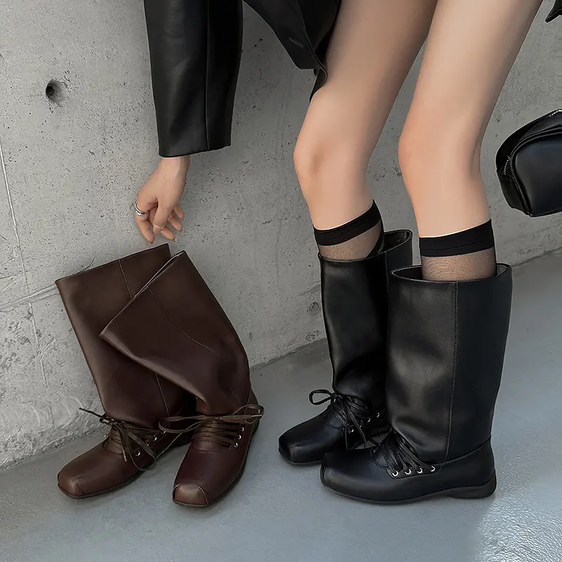 Q.L Codex Brown Leather Western Mid-Calf Pull-On Boots (19).jpg