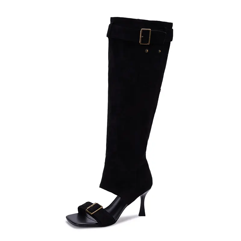Spice Girl Style Open-Toe Knee-high Summer Boots