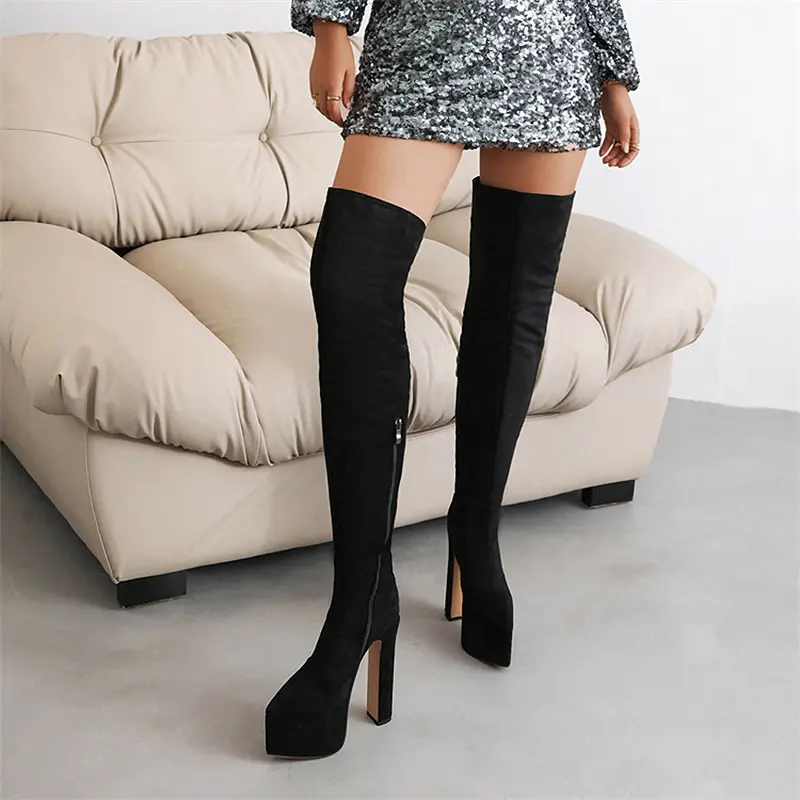 Gothic Extreme 15.5cm Heel Platform Over the Knee Stripper Shoes (9).jpg