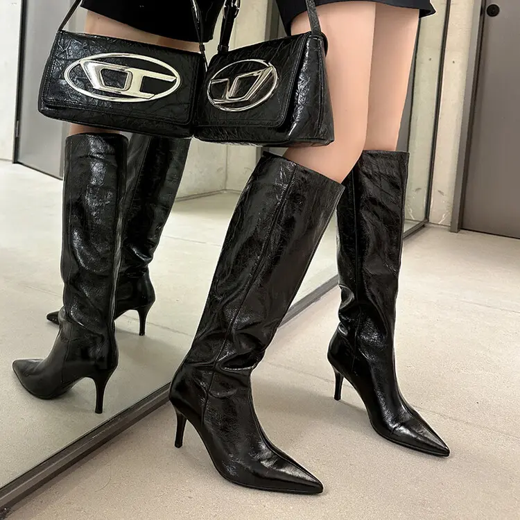 Genuine Leather Western Women’s High Heel Boots  f1824 (15)