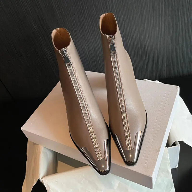 OEM Women's Pigskin Lining Ankle Boots with Chunky Heel (7).jpg