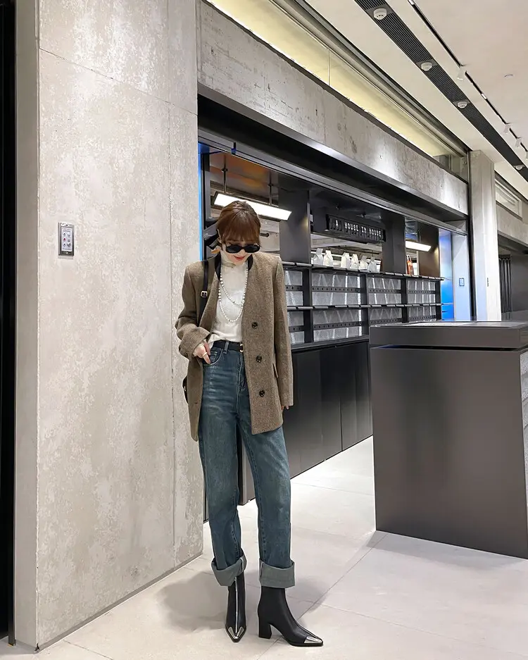 OEM Women's Pigskin Lining Ankle Boots with Chunky Heel 5045 (12)