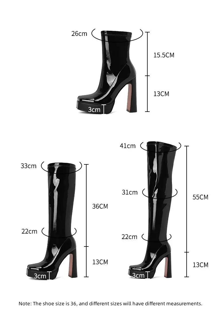 Statement-Making Women's Ankle Boots with Bold 13cm Chunky Heel 9011 (1)