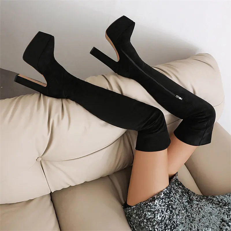 Gothic Extreme 15.5cm Heel Platform Over the Knee Stripper Shoes (15).jpg